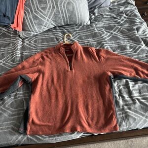 Roundtree & Yorke Orange and Gray Zip Up Sweaters